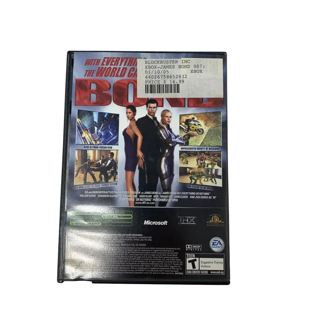 James Bond 007 Everything or Nothing Original Xbox Complete Video Game